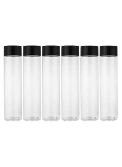 اشتري Voidrop Set of 6 Clear Glass Bottles with Black Lids Reusable Glass Water Bottles with Refrigerator 100 percent Leak Proof BPA Free Eco Friendly 800ML في الامارات