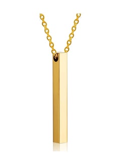 Buy Bar Pendant Chain Necklace - Golden in UAE