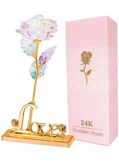 اشتري 24K Rose Forever Rose Artificial Flowers Mom Gifts Unique Gifts for Mothers Day Birthday, Lasts Forever Flower Presents for Her Girlfriend Wife Women Mom في الامارات