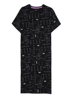 Buy Elle Abstract All Over Print T Shirt Dress in UAE