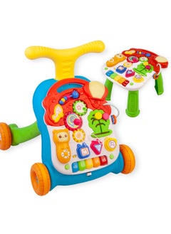 اشتري Baby Walker 6 months + Girls & Boys - 2in1 Activity Center with Wheels for Toddlers - Sit to Stand Learning Walking Toy Light Weight with Beads, Sound, Music - Baby Essentials & Birthday Gifts في الامارات