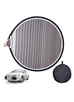 Buy Dent Reflector Board with Storage Bag, 80cm Striped Light Reflector Board, Flexible Foldable Dent Panel, Dent Fix Tool for Vehicle Door Scratch and Hail Damage Car Dent Check Tool, Black in UAE