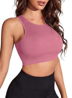Buy Crop Sports Tank Top – Sleeveless Crew Neck Top - Non Padded in Egypt