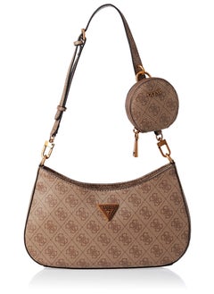 Buy Guess Alexie Top Zip Brown Shoulder Bag for Women BB841618 in UAE