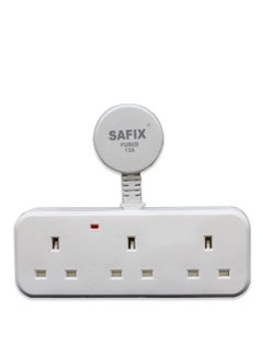 Buy Multi Plug Power Extension Adapter, Wall Sockets For Travel Office And Home, White, Saudi Made in Saudi Arabia