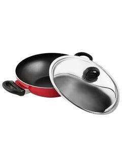 Buy Prestige Classique Covered Wok Kadai, Red & Black - 20 cm in UAE