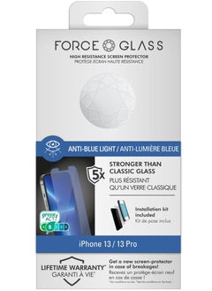 Buy Force Glass iPhone 13 / 13 Pro Flat Anti Blue Light Screen protectors Lifetime Warranty in UAE