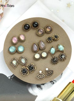 اشتري 12 Pairs Earrings for Women Hypoallergenic Fashion Earrings for Girls Flower Pearl Earring For Women في الامارات