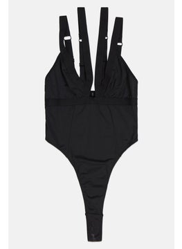 Buy Women Non Padded Solid One Piece Swimwear, Black in UAE