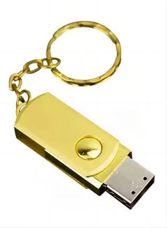 Buy 32GB USB2.0 metal USB flash drive USB flash drive portable shockproof and fall-proof USB flash drive with key ring plug and play gold in Saudi Arabia