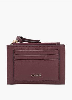 Buy Women Textured Bi-Fold Wallet with Zip Closure in UAE