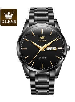 Buy Watches for Men Stainless Steel Quartz Analog Water Resistant Watch Black 6898 in UAE