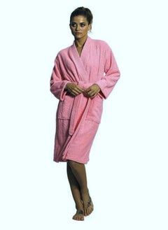 Buy Pink Colour Terry COTTON ROBE UNISEX  Bathrobe XXXL Size in UAE