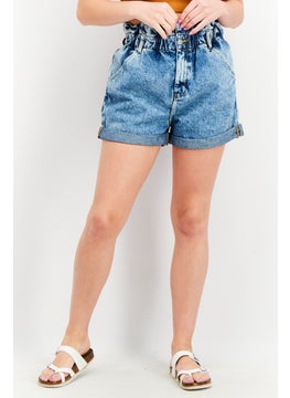 اشتري Women Four Pocket Denim Shorts, Blue Wash في الامارات