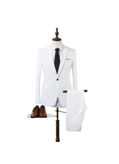 Buy 2022 Spring and Autumn Mens Suit Korean Slim-fit Youth Suit Jacket Best Man Suit Taobao Daifa White in Saudi Arabia