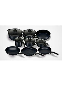 Buy Bio Cookware Set 14 Piece Milk Pot + Fry Pan + Wok Pan + Grill Pan + Oven Dish in Egypt