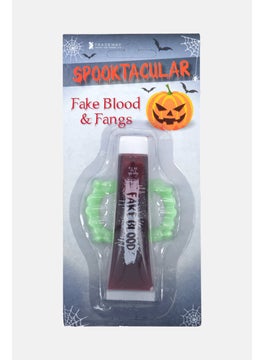 Buy Halloween Spooktacular Fake Blood and Fangs, Red in UAE