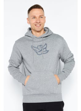 Buy Men Sportswear Fit Long Sleeve Outdoor Hoodie, Grey in UAE