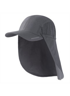 اشتري UPF 50+ Foldable Fishing Hat Baseball Cap with Removable Neck Flap Portable for Men Women Golf Hiking في الامارات