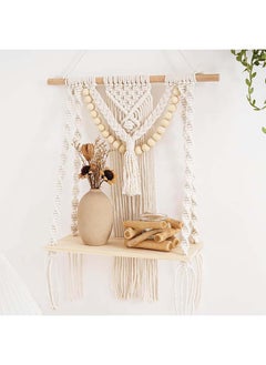 Buy Macrame Indoor Wall Hanging Shelf Hand Woven Bohemian Décor 65x35 in Egypt