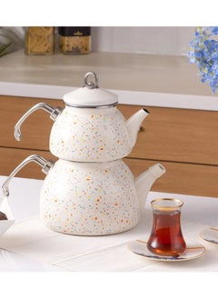 Buy Karaca Emaye Midi Terazzo Cream Teapot Set in UAE