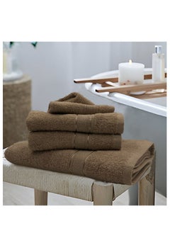 Buy Daffodil (Dark Beige) Premium Bath Towel (70x140 Cm-Set of 1) 100% Cotton, Highly Absorbent and Quick dry, Hotel and Spa Quality Bath linen with Stripe Diamond Dobby-500 Gsm in UAE