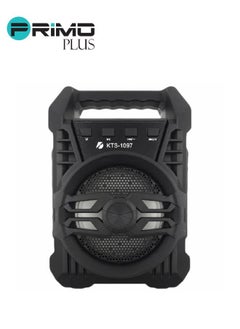 Buy KTS-1097 Mini Bluetooth Karaoke Portable Speaker - Multimedia Portable Trolley Speaker With Mic And LED Light Black in Saudi Arabia