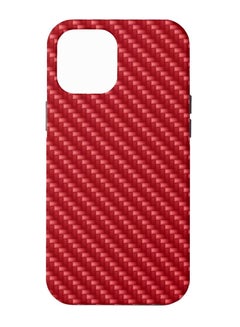 Buy iPhone 12 pro (6.1)inch Carbon Fiber Case/Cover Slim Drop Protection Shockproof Phone - Red in UAE
