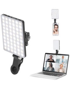 Buy LED Rechargeable Clip Fill Video Light with Clip, Adjusted 3 Light Modes for Phone, iPhone, Android, iPad, Laptop, for Makeup, TikTok, Selfie, Vlog, Video Conference and more in Saudi Arabia