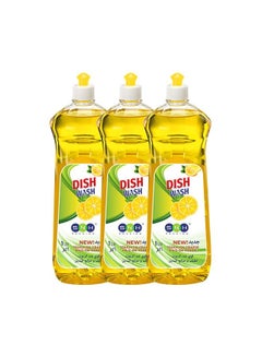 Buy SNH Lemon Dish Wash Liquid, High Quality, Grease Cutter 1 Litre Three Piece in UAE