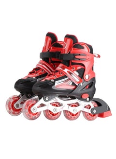 Buy GoSportQ Comfortable Adjustable LED Front Wheel Roller Skates Outdoor Indoor Inline Skates for Beginners Kids Teens (SMALL 35-38 US, Red) in Egypt