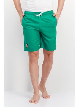 اشتري Men Brand Logo Drawstring Board Shorts, Green في الامارات