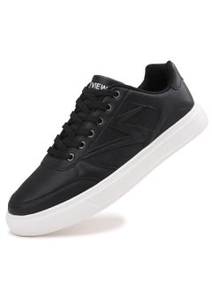 Buy Men's Classic Low Top Shoes Fashion Sneaker with Soft Insole Causal Dress Shoes for Men Comfortable Walking Skate Shoes Black White in UAE