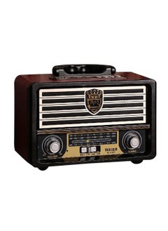 اشتري Retro Radio and Bluetooth Speaker U Disk/TF/DC/AUX/USB Socket Old-Fashioned Radio with Bluetooth for Home Party Camping Travel في الامارات