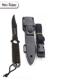 Buy Pointed Arc Head Outdoor Survival Pocket Knife With ABS Sheath in UAE