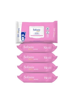 Buy Baby Gentle Cloth Wipes For Baby Skin Enriched With Aloe Vera & Vitamin E I Dermatologically Tested & Parben Free With Lid - 72 Wipes (Pack Of 5) in Saudi Arabia