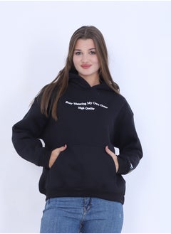 Buy Hooded Sweatshirt, , Casual Style_Black in Egypt