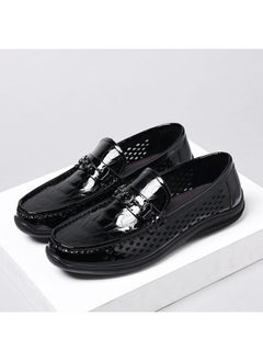 اشتري Spring And Summer New Men's Business Casual Leather Shoes Men's Crocodile Pattern Hollow-out Leg Shoes Driving Shoes في السعودية