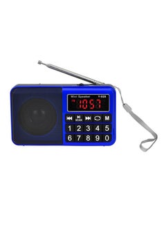 Buy Y-928 TF card speaker portable FM mini radio outdoor audio player Blue in UAE