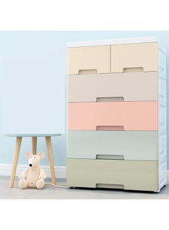 Buy Storage Cabinet Drawer Plastic Containers Box 5 Layers with Wheels 6 Wide Slit Cabinet Drawer Unit Multipurpose Multi color Mix Drawers for Kitchen Bedroom Bathroom Living Room in UAE