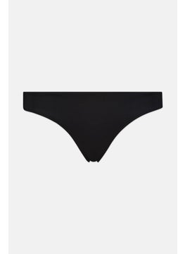 اشتري Women Solid Ruched Detail Bikini Bottom, Black في الامارات