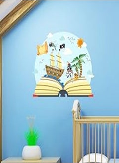 اشتري Decorative kids room sticker - Pirate and his boat (60x75cm) في مصر