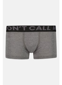 Buy Men Brand Logo Solid Boxer, Grey in Saudi Arabia