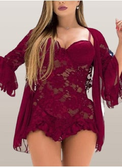 Buy Women's lingerie set, open-breasted robe, long sleeves in Egypt