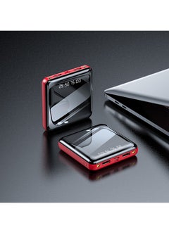 Buy Mini full screen power bank 20000 mAh ultra-thin compact portable large capacity fast charging power bank (red) in Saudi Arabia
