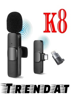 Buy K8 Professional Wireless Microphone Compatible with (iPhone - Type-C) in Egypt