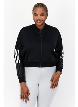 اشتري Women Plus Size Brand Logo Training Jacket, Black في الامارات