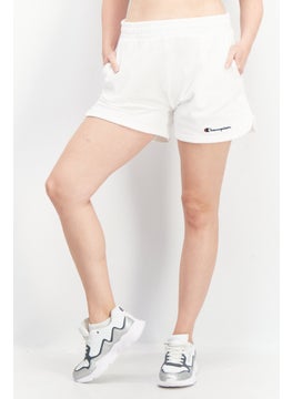 Buy Women Sportswear Brand Logo Outdoor Shorts, White in UAE