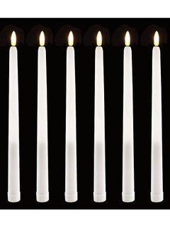 Buy LED Taper Candles with Remote, 6 Pcs 28cm Long LED Flameless Flickering Window Candles Battery Operated White Candle for for Home, Restaurant, Wedding in Saudi Arabia
