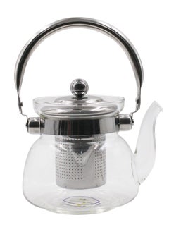 اشتري Clear Glass Teapot Heat Resistant Glass Teapot Transparent Stainless Steel Strainer Tea Pot with Lid Teapot Capacity 1100ml DAC-56102 في السعودية